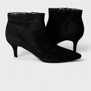 NIB Aerosoles Epigram Black Suede Ankle Boot Woman's sz11  Kitten Heel
